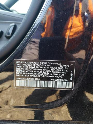1VWMA7A38NC003120 - 2022 VOLKSWAGEN PASSAT R-LINE Qara foto 12