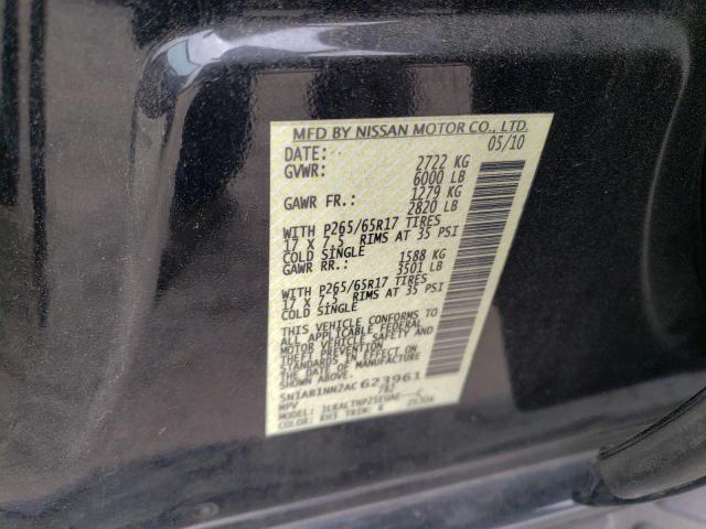 5N1AR1NN2AC623961 - 2010 NISSAN PATHFINDER S BLACK photo 14