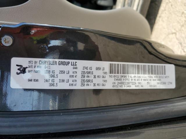 2A4RR8DG3BR772224 - 2011 CHRYSLER TOWN & COU TOURING L BLACK photo 12