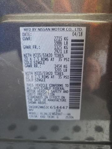 5N1DR2MN5JC654447 - 2018 NISSAN PATHFINDER S GRAY photo 14