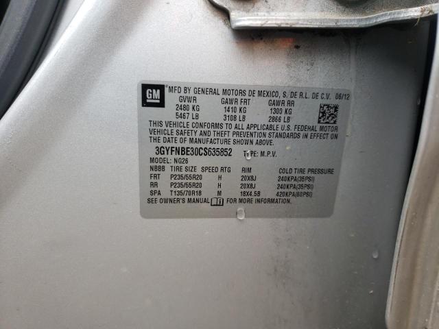 3GYFNBE30CS635852 - 2012 CADILLAC SRX PERFORMANCE COLLECTION Күміс фото 13