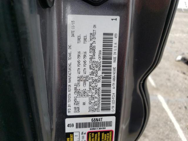 5TFRX5GN2GX055956 - 2016 TOYOTA TACOMA ACCESS CAB ნაცრისფერი ფოტო 13