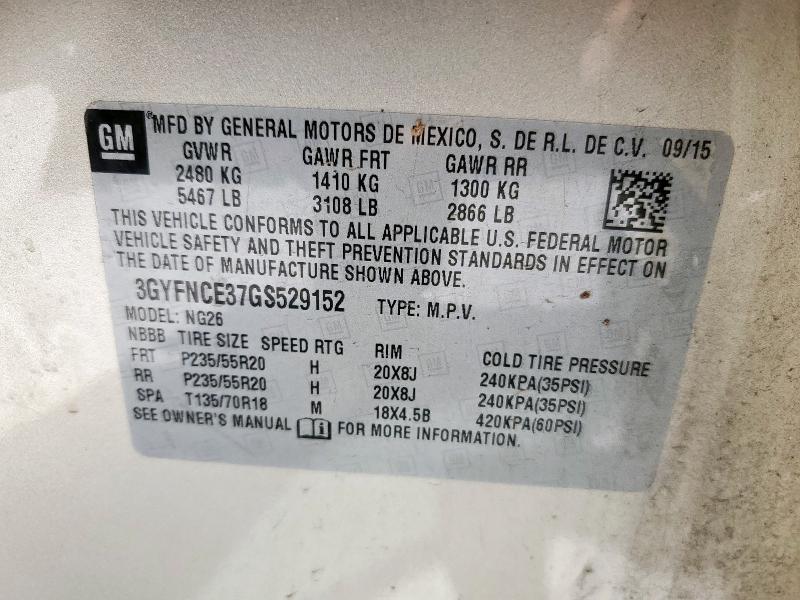 3GYFNCE37GS529152 - 2016 CADILLAC SRX PERFORMANCE COLLECTION TAN photo 13