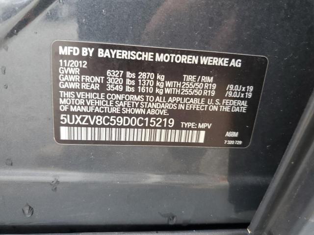 5UXZV8C59D0C15219 - 2013 BMW X5 XDRIVE50I GRAY photo 13