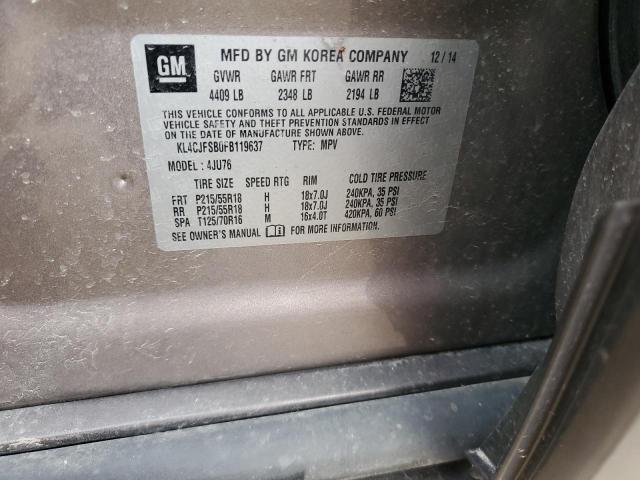 KL4CJFSB0FB119637 - 2015 BUICK ENCORE CONVENIENCE 棕色 照片 12