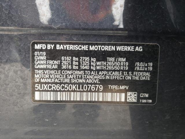 5UXCR6C50KLL07679 - 2019 BMW X5 XDRIVE40I GRAY photo 13