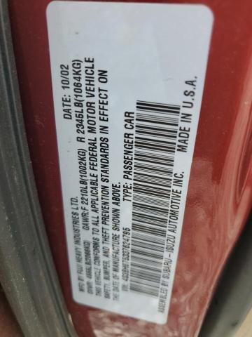 4S3BH675337624795 - 2003 SUBARU LEGACY OUTBACK AWP 双色 照片 12