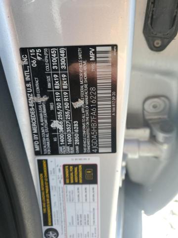 4JGDA5HB7FA616228 - 2015 MERCEDES-BENZ ML 350 4MATIC SILVER photo 13