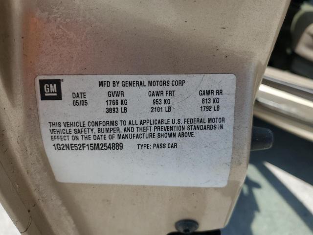 1G2NE52F15M254889 - 2005 PONTIAC GRAND AM SE TAN photo 12