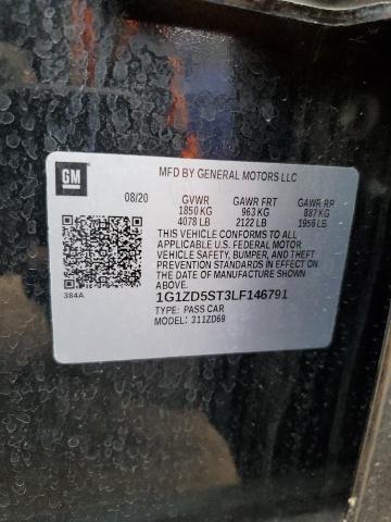 1G1ZD5ST3LF146791 - 2020 CHEVROLET MALIBU LT BLACK photo 12