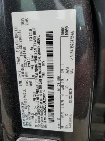 5LMCJ3C92JUL29016 - 2018 LINCOLN MKC RESERVE ნაცრისფერი ფოტო 14