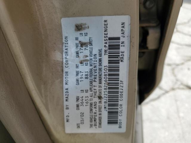 JM1BJ225821608503 - 2002 MAZDA PROTEGE DX BEIGE photo 12