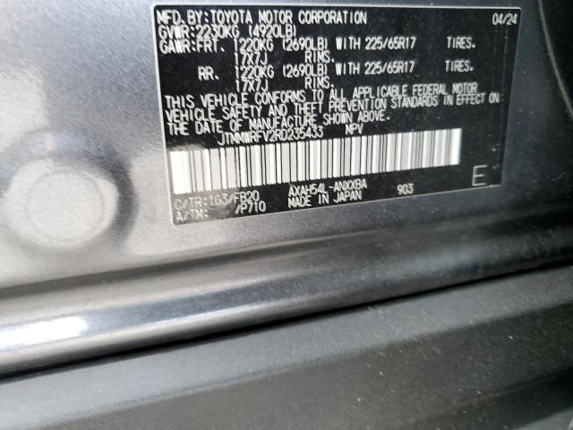 JTMMWRFV2RD235433 - 2024 TOYOTA RAV4 LE ნაცრისფერი ფოტო 13