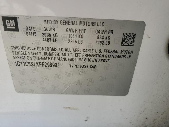 1G11C5SLXFF296921 - 2015 CHEVROLET MALIBU 1LT 白色 照片 13