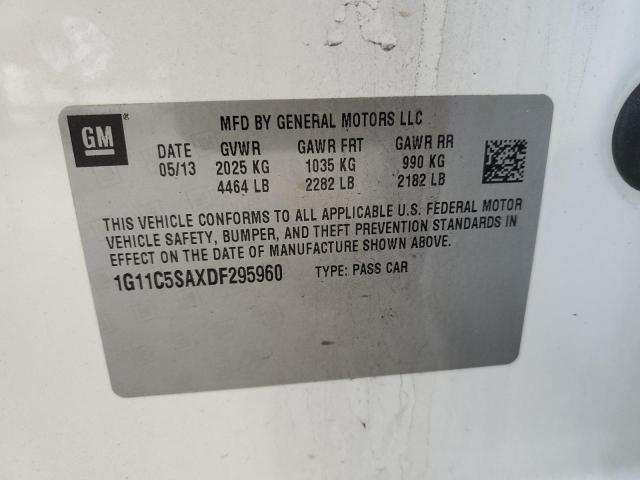 1G11C5SAXDF295960 - 2013 CHEVROLET MALIBU 1LT WHITE photo 12