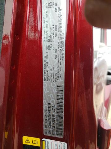 1C4HJXEG2MW575315 - 2021 JEEP WRANGLER U SAHARA MAROON photo 10