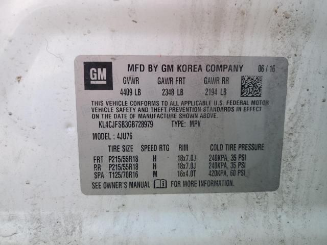 KL4CJFSB3GB728979 - 2016 BUICK ENCORE CONVENIENCE 白色 照片 13