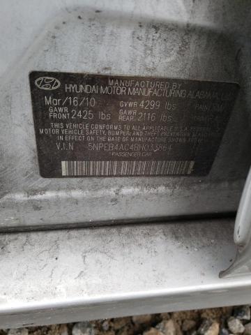 5NPEB4AC4BH033864 - 2011 HYUNDAI SONATA GLS SILVER photo 12