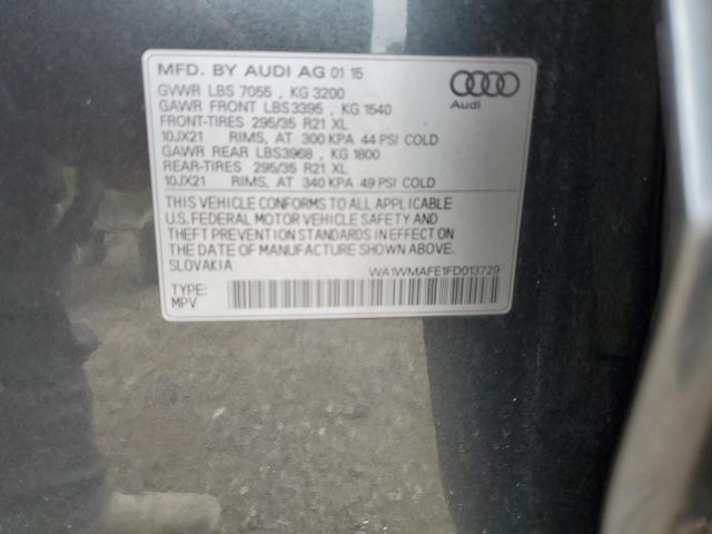 WA1WMAFE1FD013729 - 2015 AUDI Q7 TDI PRESTIGE GRAY photo 13