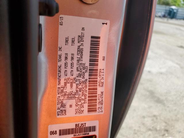 5TFRM5F16FX089596 - 2015 TOYOTA TUNDRA DOUBLE CAB SR/SR5 SILVER photo 12