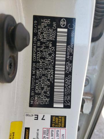 JTDKARFP1K3106134 - 2019 TOYOTA PRIUS PRIM 白色 照片 12