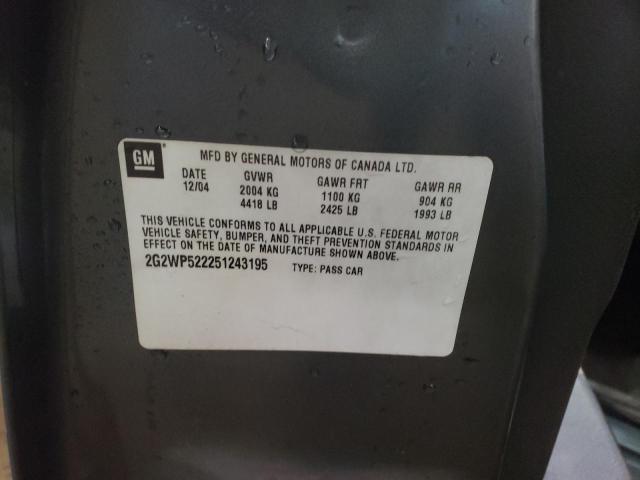 2G2WP522251243195 - 2005 PONTIAC GRAND PRIX 灰色 照片 12