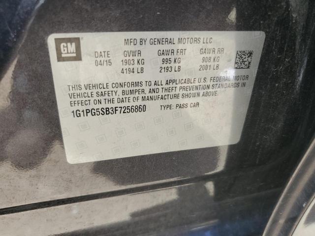 1G1PG5SB3F7256860 - 2015 CHEVROLET CRUZE LTZ CHARCOAL photo 12