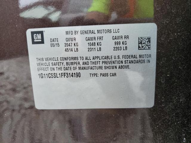 1G11C5SL1FF314190 - 2015 CHEVROLET MALIBU 1LT 棕色 照片 12