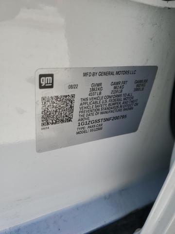 1G1ZG5ST5NF200795 - 2022 CHEVROLET MALIBU RS 白色 照片 12