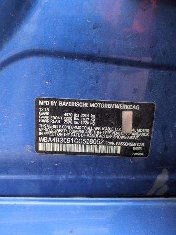 WBA4B3C51GG528052 - 2016 BMW 435 XI GRAN COUPE BLUE photo 12