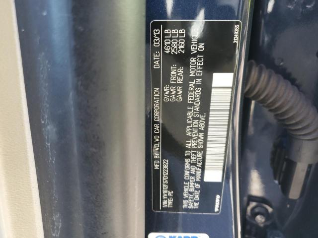 YV1612FS7D1223822 - 2013 VOLVO S60 T5 BLUE photo 12