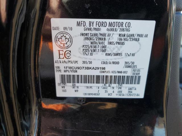 1FMCU9D73BKA29198 - 2011 FORD ESCAPE XLT BLACK photo 13