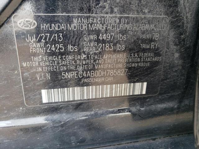 5NPEC4AB0DH785827 - 2013 HYUNDAI SONATA SE BLACK photo 12