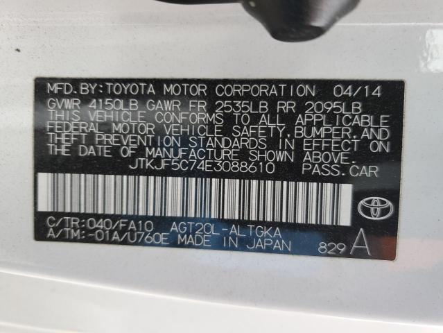 JTKJF5C74E3088610 - 2014 TOYOTA SCION TC 白色 照片 13