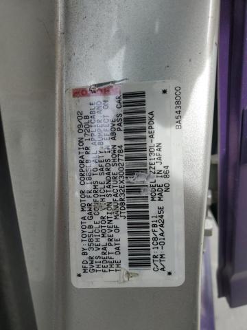 JTDBR32EX30027784 - 2003 TOYOTA COROLLA CE Fioletowy zdjęcie 12