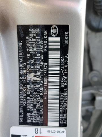 4T1BK1EB8DU058578 - 2013 TOYOTA AVALON BASE 金色 照片 12