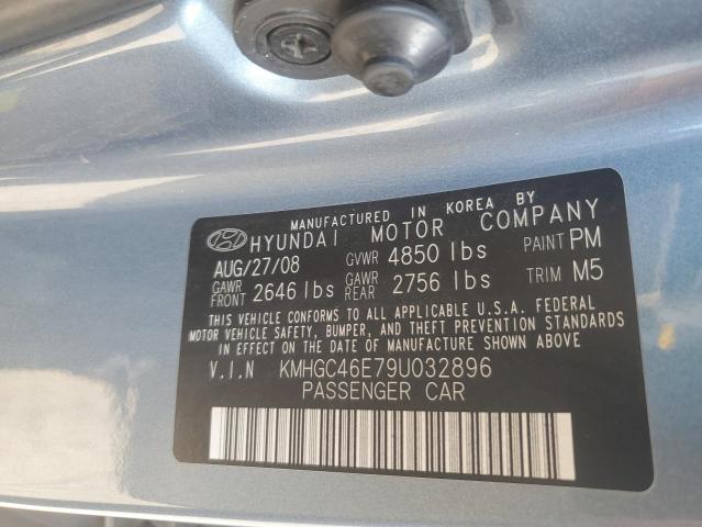 KMHGC46E79U032896 - 2009 HYUNDAI GENESIS 3.8L BLUE photo 12