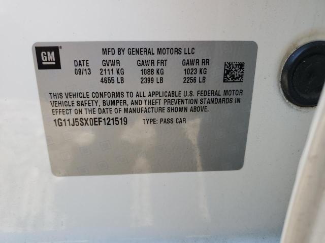 1G11J5SX0EF121519 - 2014 CHEVROLET MALIBU LTZ თეთრი ფოტო 12