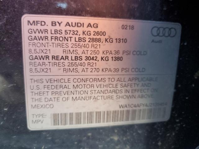 WA1C4AFY4J2135454 - 2018 AUDI SQ5 PRESTIGE BLACK photo 13