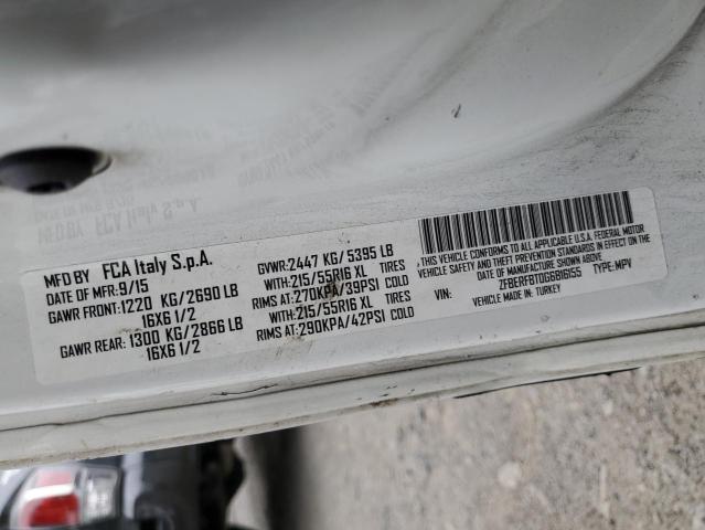 ZFBERFBT0G6B16155 - 2016 RAM PROMASTER SLT WHITE photo 13