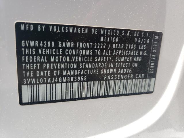 3VWL07AJ4GM383958 - 2016 VOLKSWAGEN JETTA SEL WHITE photo 12