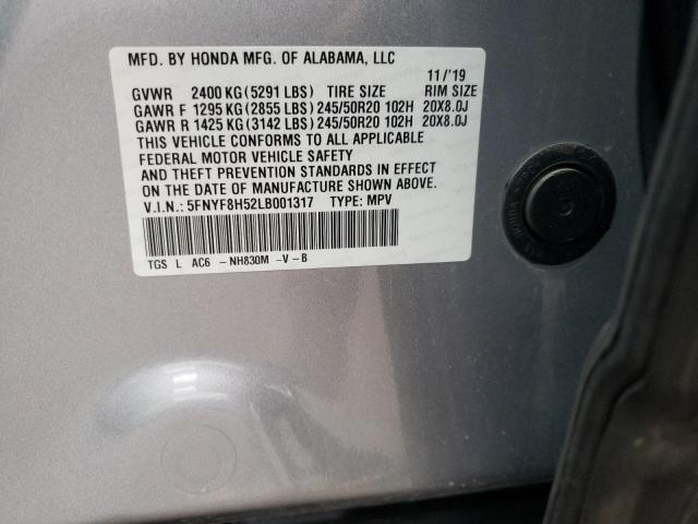 5FNYF8H52LB001317 - 2020 HONDA PASSPORT EXL Boz foto 13