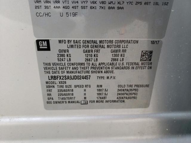 LRBFX2SA9JD024457 - 2018 BUICK ENVISION ESSENCE Gümüş foto 13