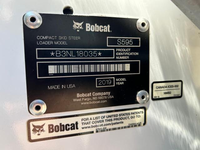 B3NL18035 - 2019 BOBCAT SKIDSTEER WHITE photo 9