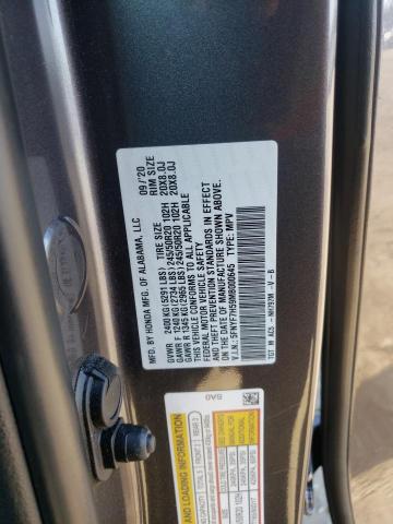 5FNYF7H59MB000645 - 2021 HONDA PASSPORT EXL CHARCOAL photo 13