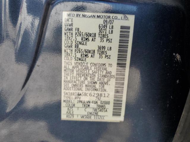 5N1BR18A58C629812 - 2008 NISSAN PATHFINDER LE BLUE photo 13