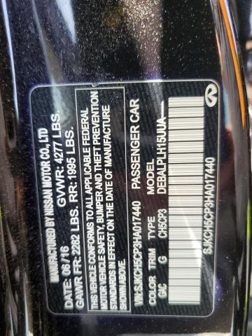 SJKCH5CP3HA017440 - 2017 INFINITI QX30 BASE BLACK photo 12