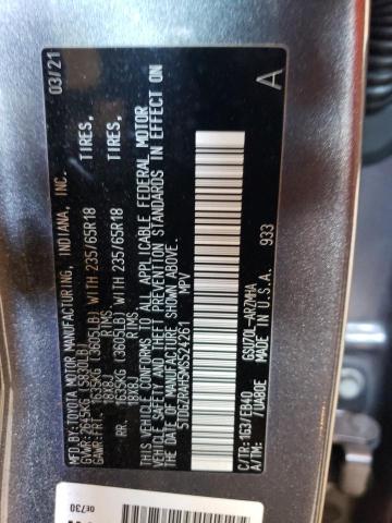 5TDGZRAH5MS524261 - 2021 TOYOTA HIGHLANDER XLE Մոխրագույն լուսանկար 13