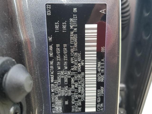 5TDGZRBH5NS207788 - 2022 TOYOTA HIGHLANDER XLE CHARCOAL photo 14