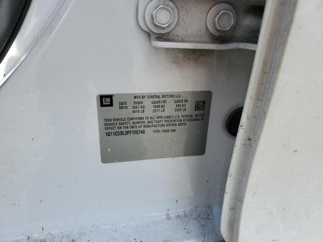 1G11C5SL3FF155740 - 2015 CHEVROLET MALIBU 1LT 白色 照片 12